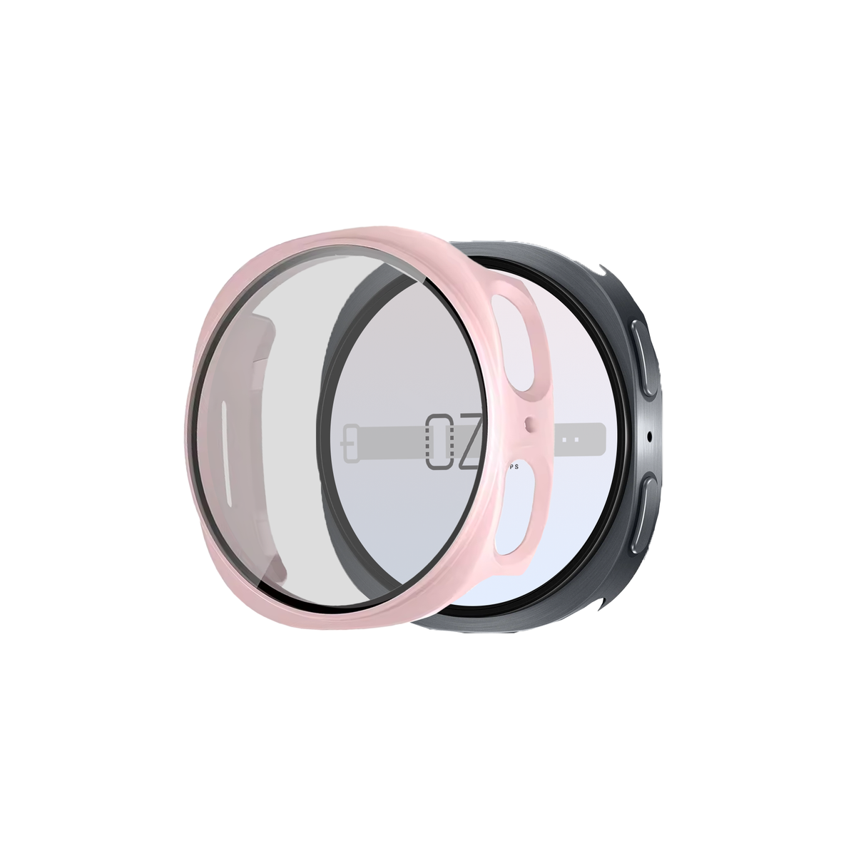 Samsung Galaxy Watch 8 Hybrid Cover (Tempered Glass + Case Protector)