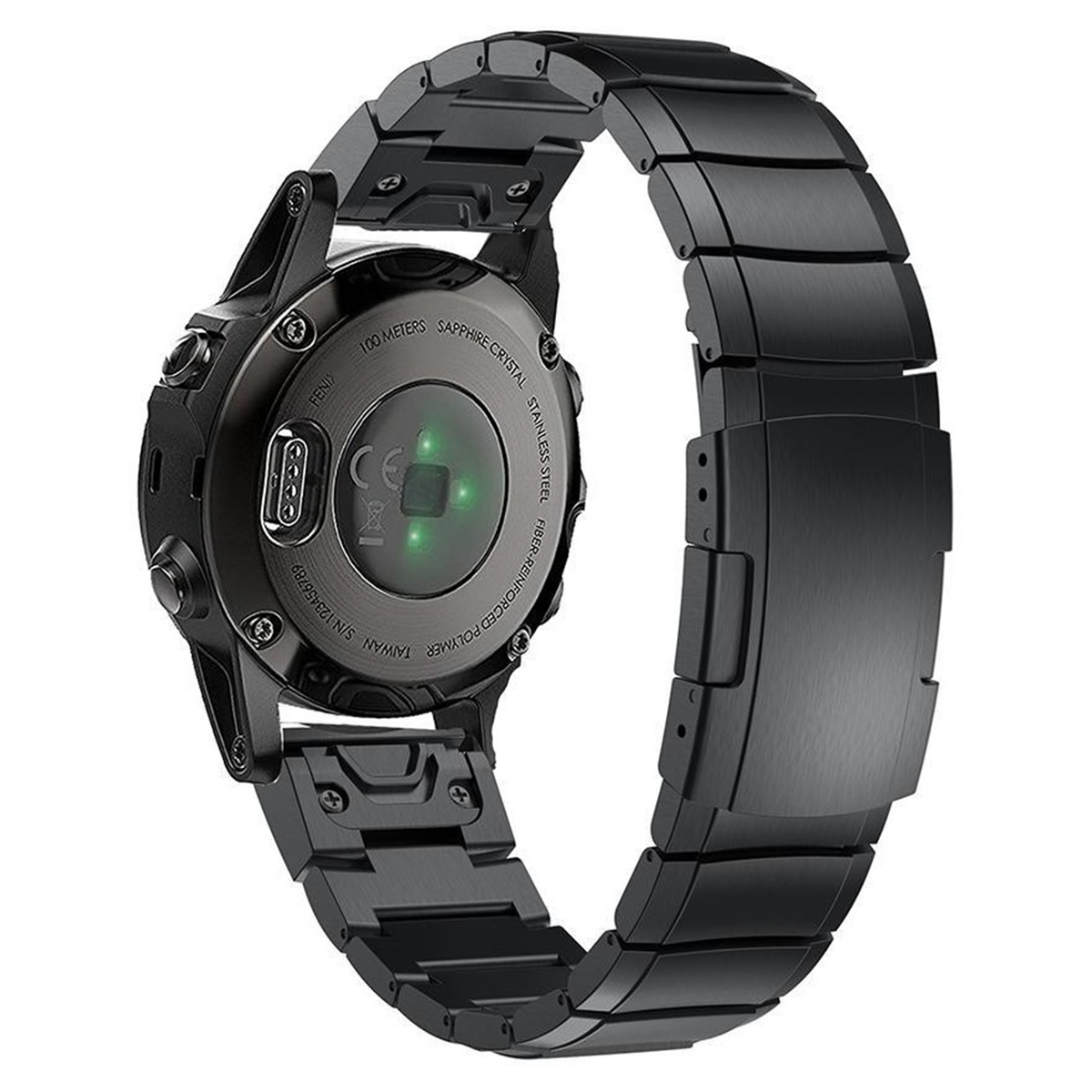 Black Ceramic Stainless Steel Garmin Fenix 5S / Fenix 6S Band-OzStraps